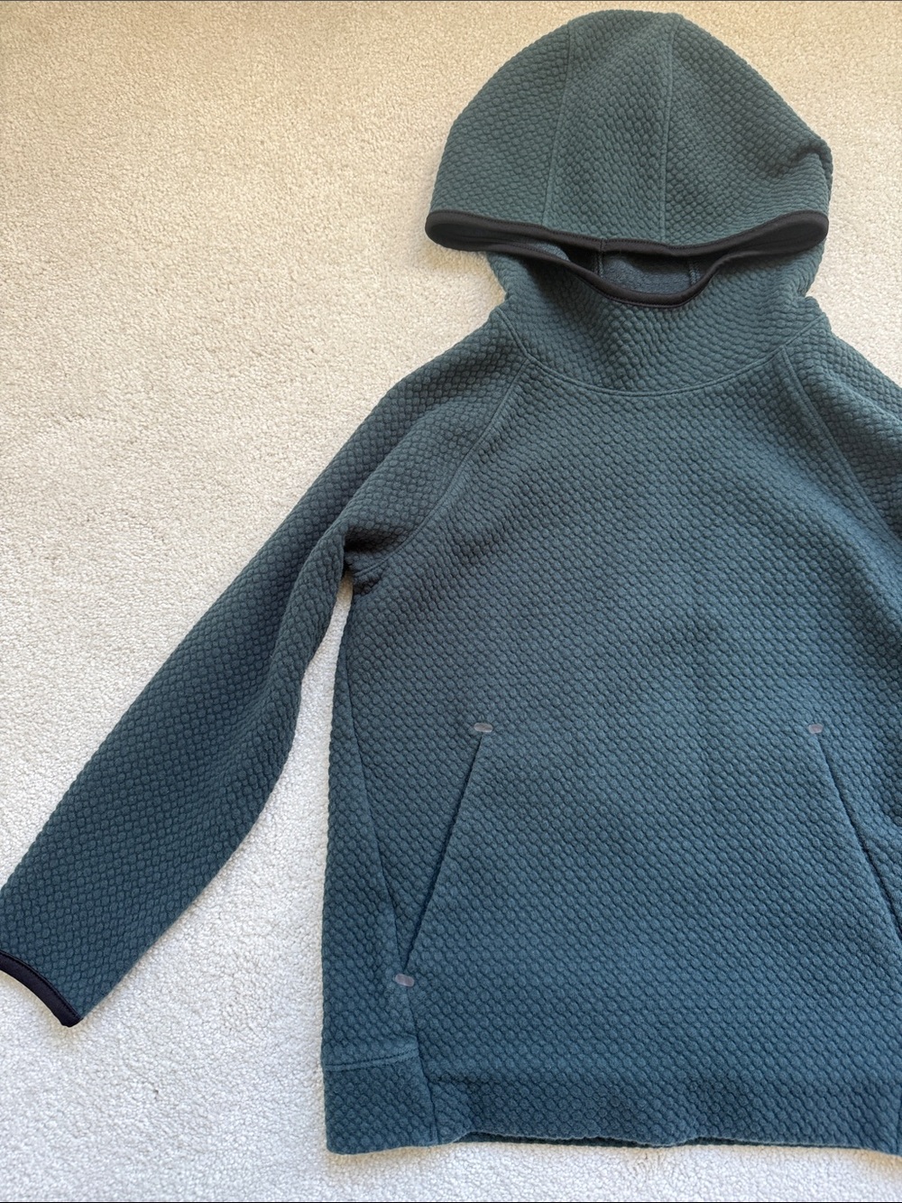 Old Navy Dark Green Textured Hoodie Sweatshirt